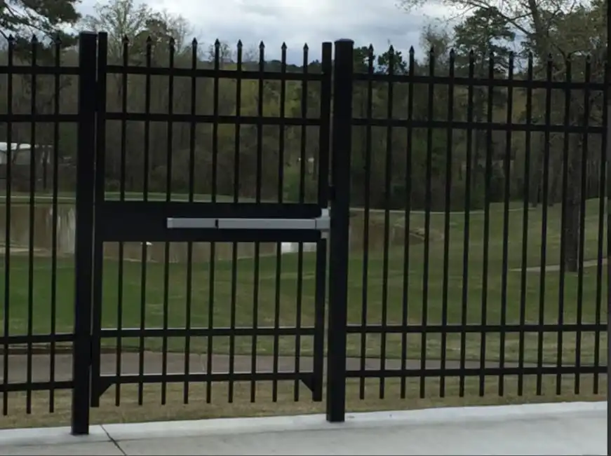 Pool Gate with Self-Closing and Self-Latching Hinges